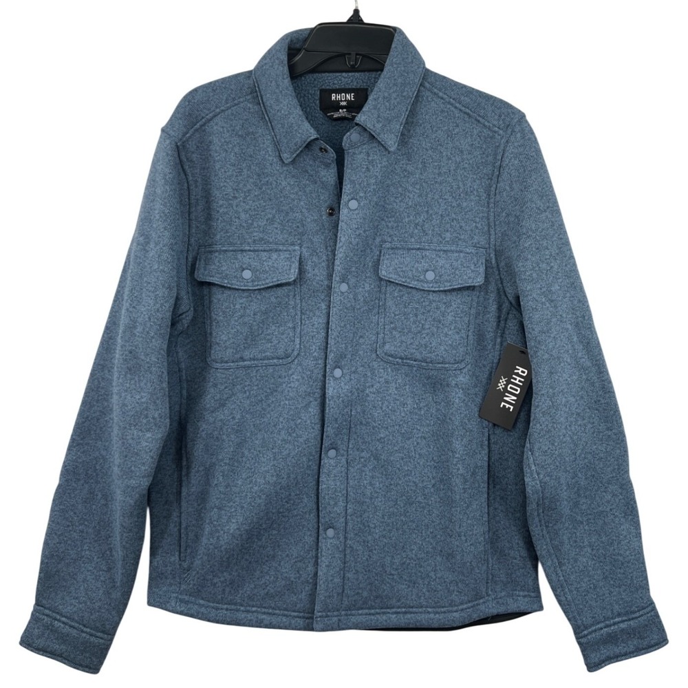 Rhone Fleece Shacket Size S Vtg Indigo Heather Snap Front Gorpcore Jacket NWT